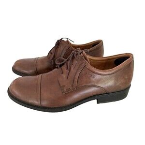ECCO Vitrus ll Cap Toe Tie Oxford Leather Shoes Men Size EU 46 US 12-12.5 Brown